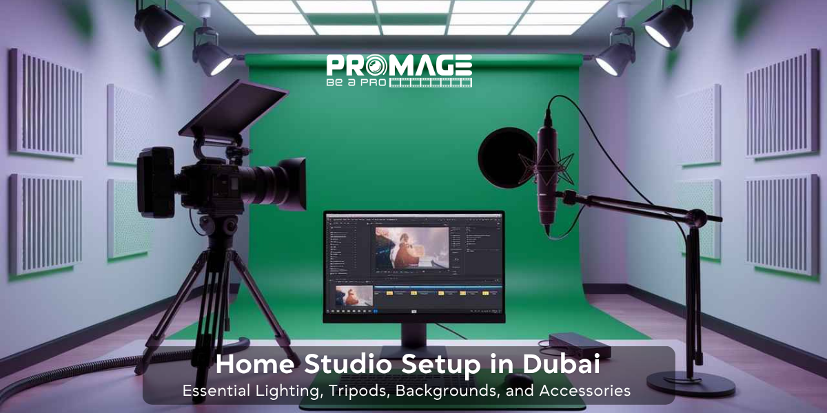 Promage Home Studio Setup in Dubai: Essential Lighting, Tripods, Backgrounds, and Accessories
