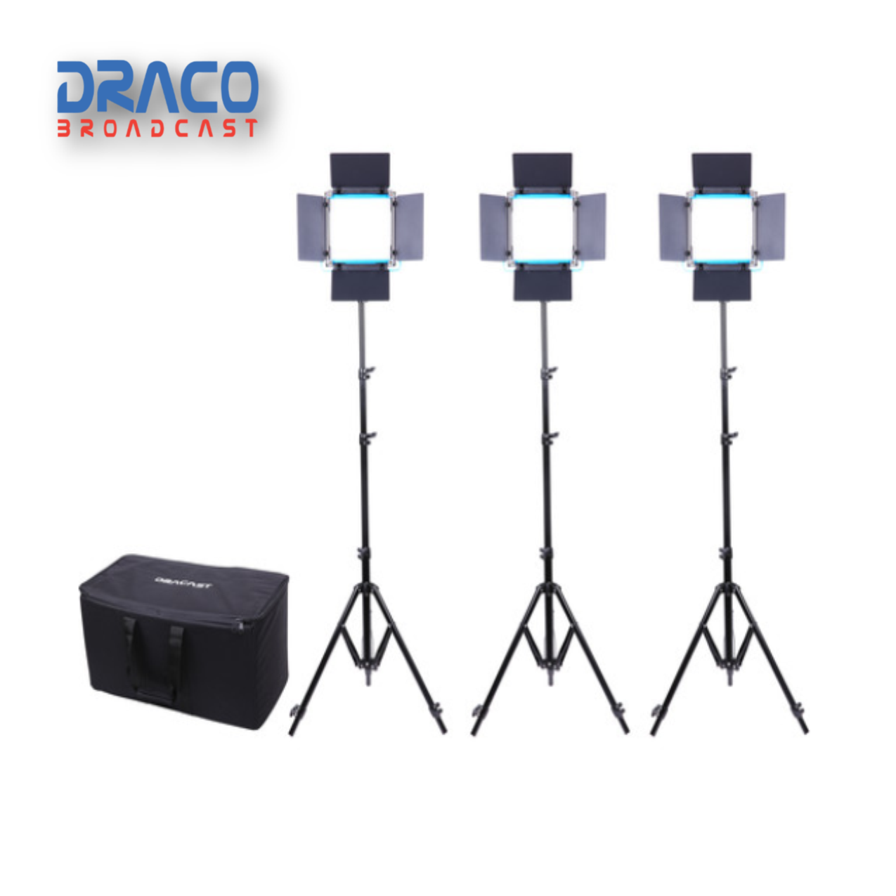 Dracast LED500 S-Series Daylight 3 Light Kit with V-Mount Battery Plates and Soft Case