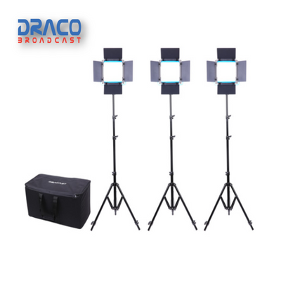 Dracast LED500 S-Series Daylight 3 Light Kit with V-Mount Battery Plates and Soft Case