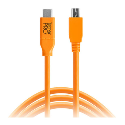 Tetherpro Usb Type-C Male To Usb Type-C Male Cable (15', Orange)