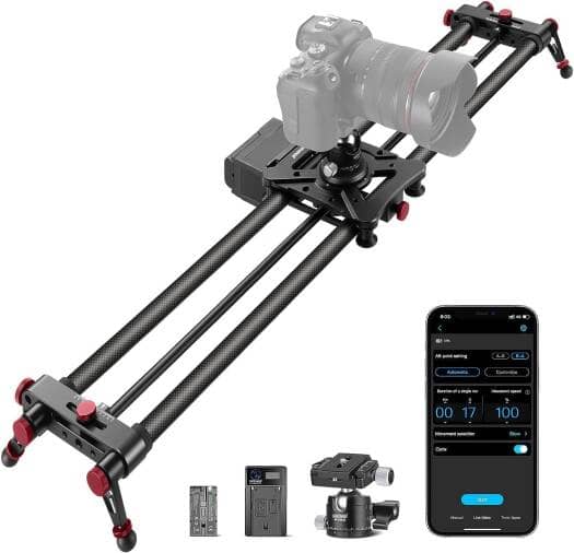 NEEWER ER1 120CM Carbon Fiber Motorized Camera Slider with App Control and Remote