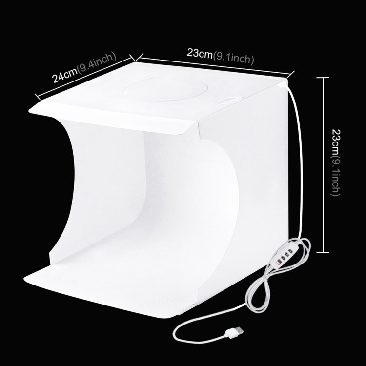 PULUZ 20cm Ring LED Panel Folding Portable Light Photo Lighting Studio Shooting Tent Box Kit with 6 Colors Backdrops (Black, White, Orange, Red, Green, Blue)
