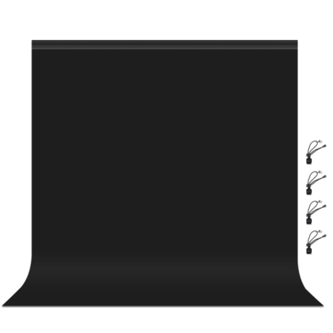 PULUZ 2m x 2m Photography Background Thickness Photo Studio Background Cloth Backdrop (Black)