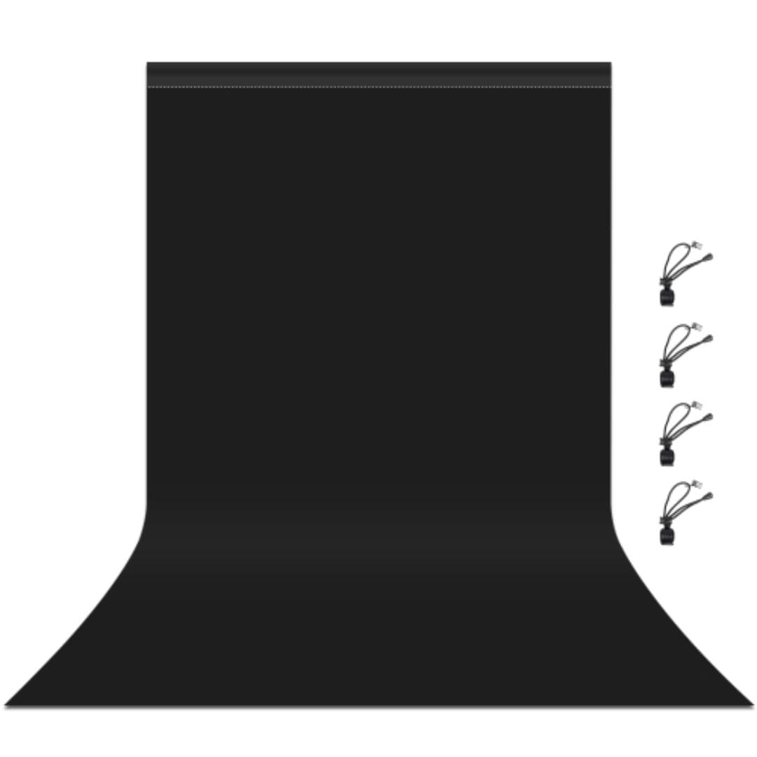 PULUZ 3m x 6m Photography Background Thickness Photo Studio Background Cloth Backdrop (Black) PU5206B