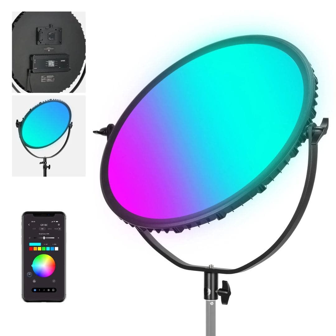 NEEWER GR18C RGB Side-Illuminated Round Panel Light