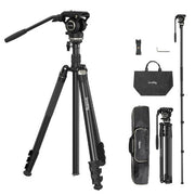 SmallRig CT210 Video Tripod with Fluid Head and Reversible Center Column 4475