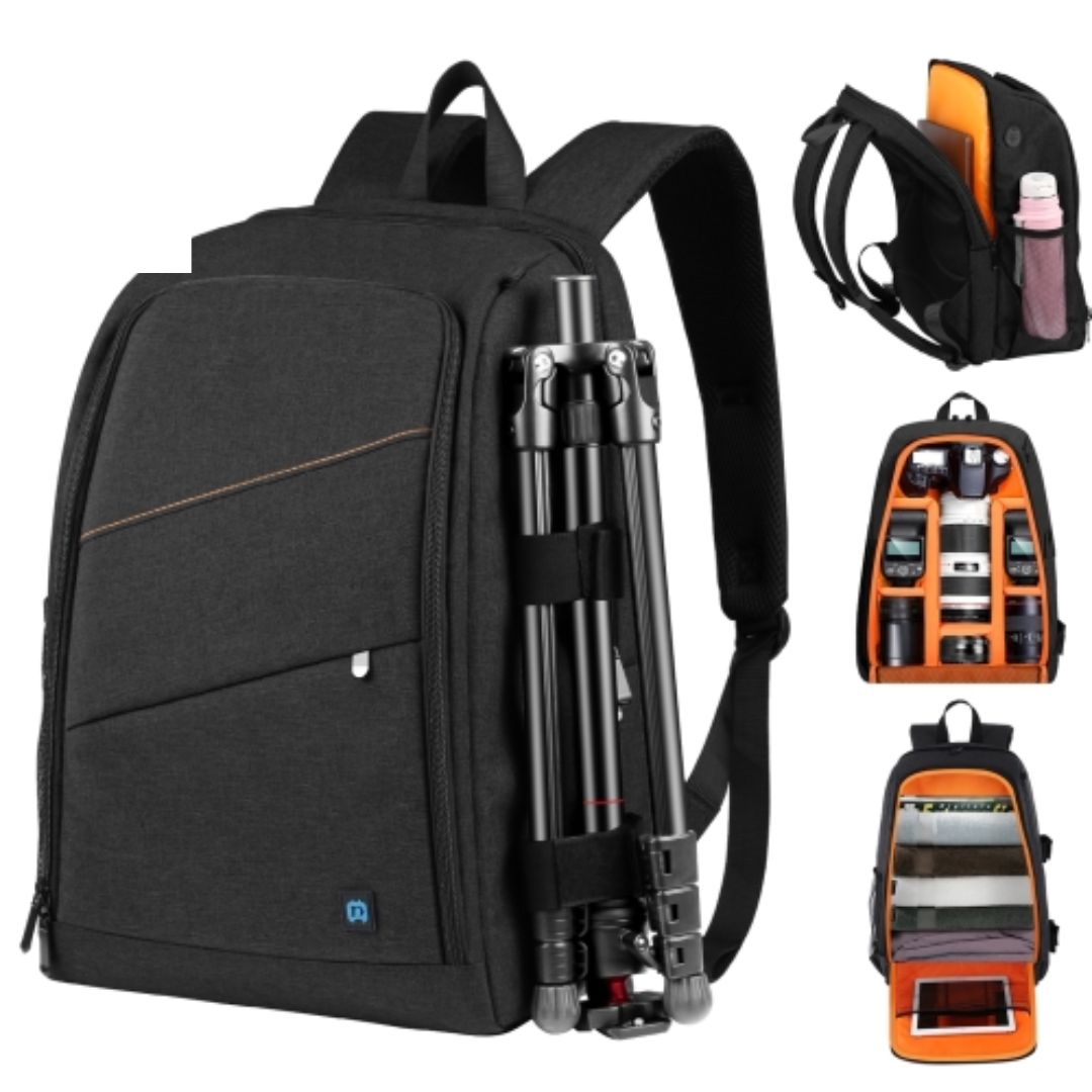 Puluz Outdoor Portable Waterproof Scratch-Proof Dual Shoulders Backpack Handheld PTZ Stabilizer Camera Bag with Rain Cover for Digital Camera, DJI Ronin-SC / Ronin-S (Black) PU5011B