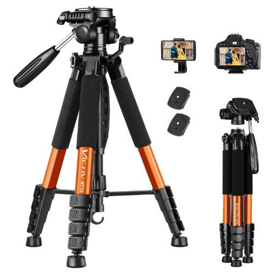 Victiv 74” Camera Tripod for Smartphone, Aluminum Professional Heavy Duty