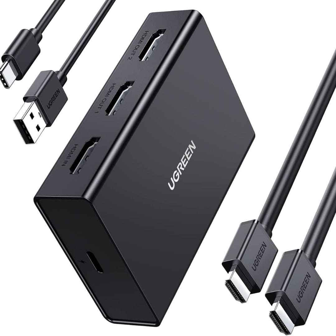 UGREEN HDMI Splitter 1 in 4 Out 4K 60Hz with HDMI Cable, HDMI 2.0 Splitter, Support HDC