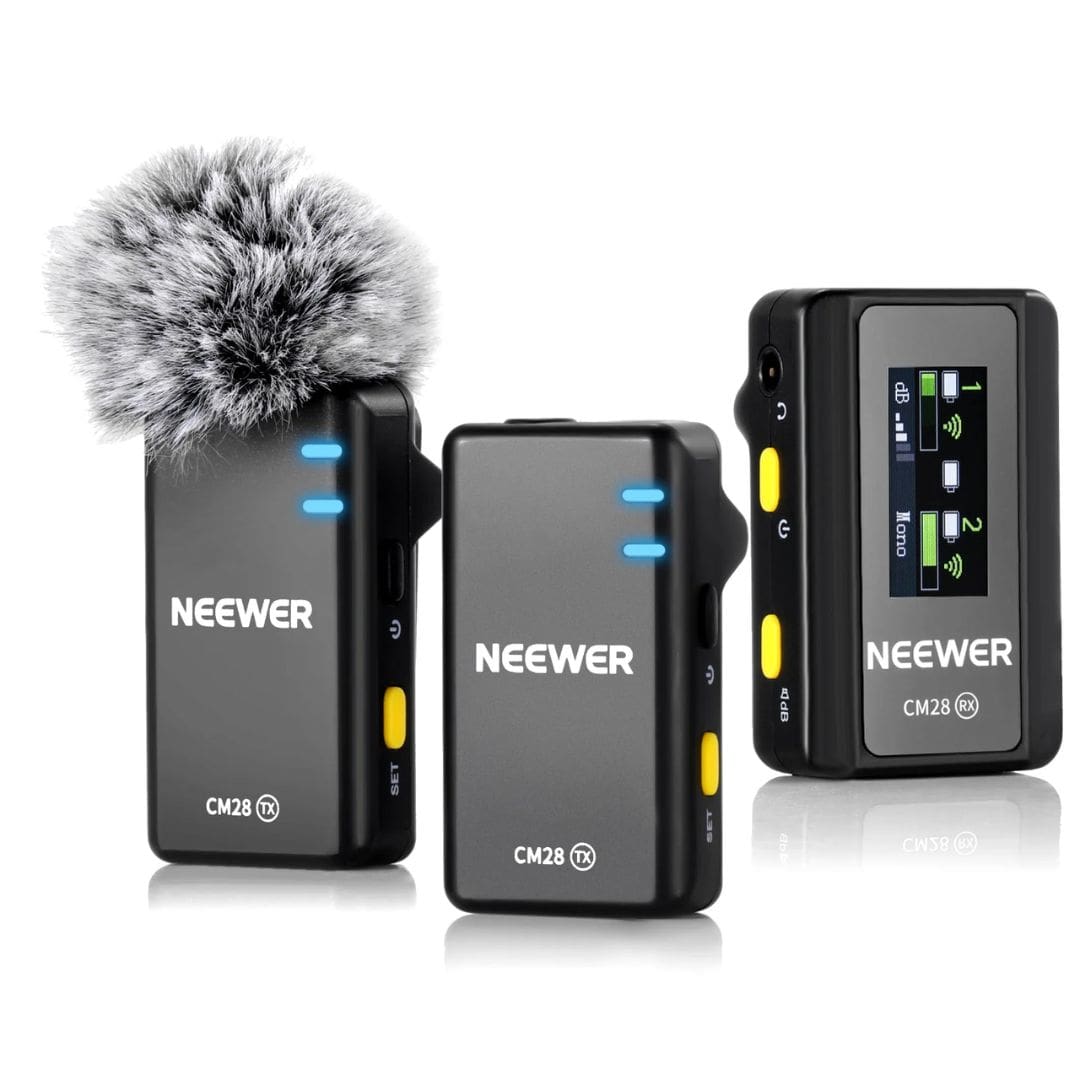 NEEWER CM28 Wireless Lavalier Lapel Microphone with Charging Case