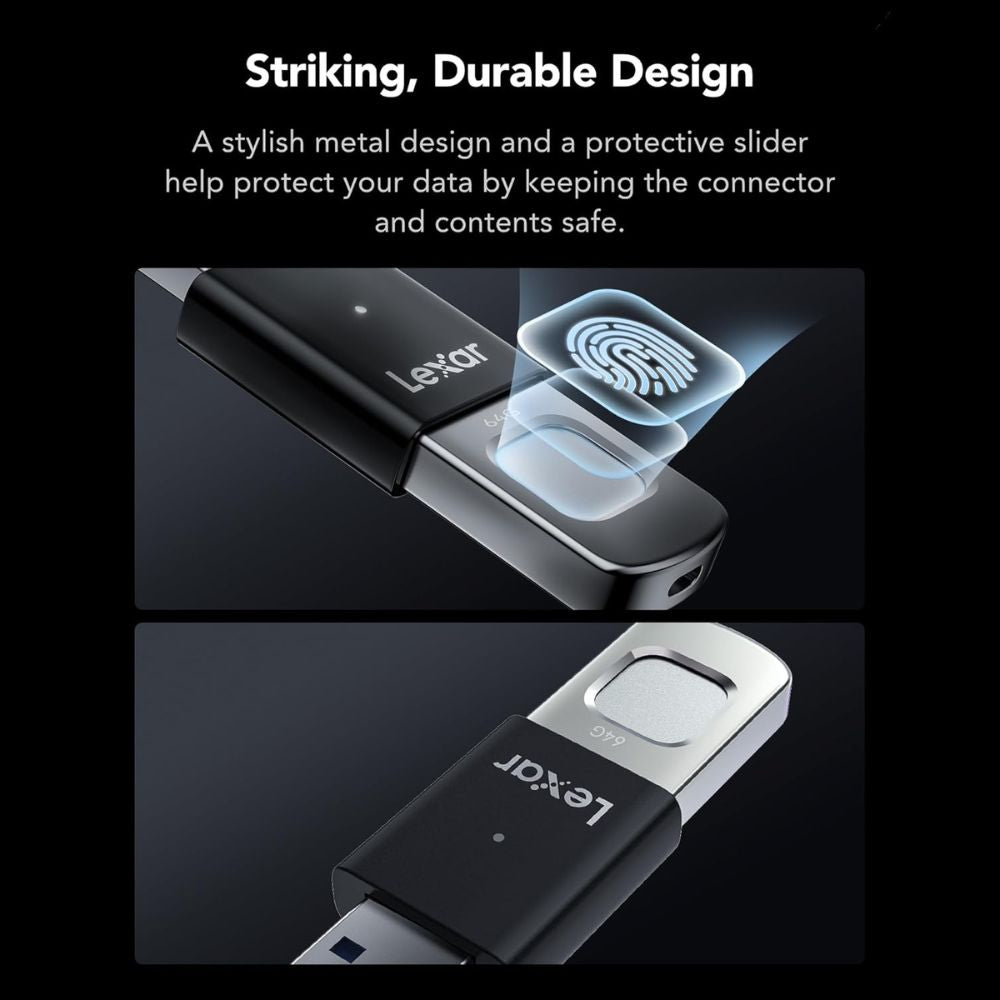 Lexar JumpDrive Fingerprint F35 PRO 64GB USB 3.2 Gen 1 Flash Drive