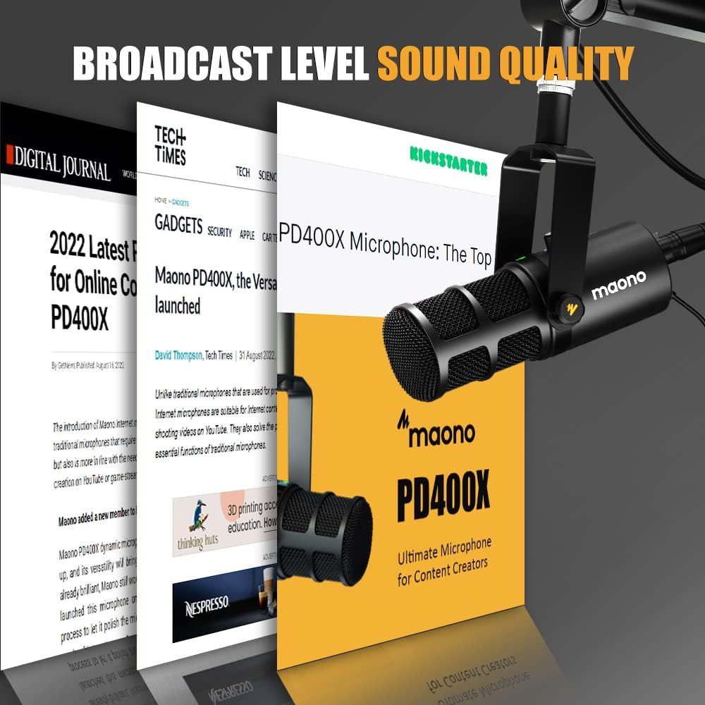 Maono PD400X USB/XLR Podcast Dynamic Microphone