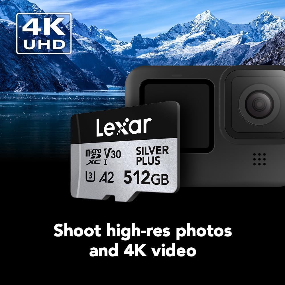 Lexar 512GB Professional Silver Plus microSDXC Memory Card w/SD Adapter