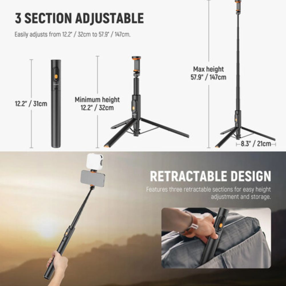 Neewer Basics Quick Release Selfie Stick (Black)