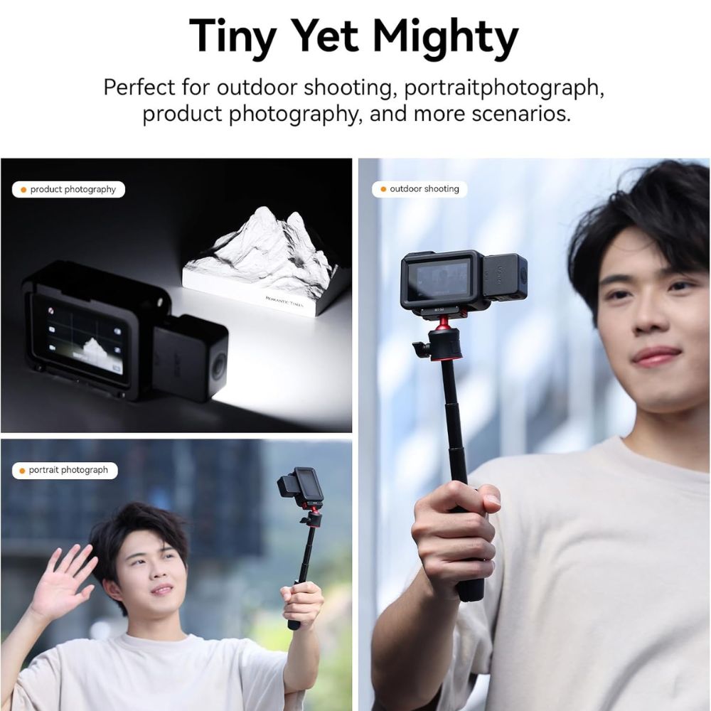 ULANZI LM18 Vlogging Light Mini LED Camera Video Light for DJI Osmo Action 3/4 Camera Cage Accessories and Ulanzi PK-06 Pocket 3 Expansion Adapter