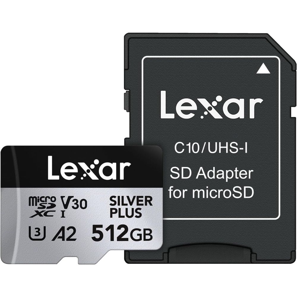Lexar 512GB Professional Silver Plus microSDXC Memory Card w/SD Adapter