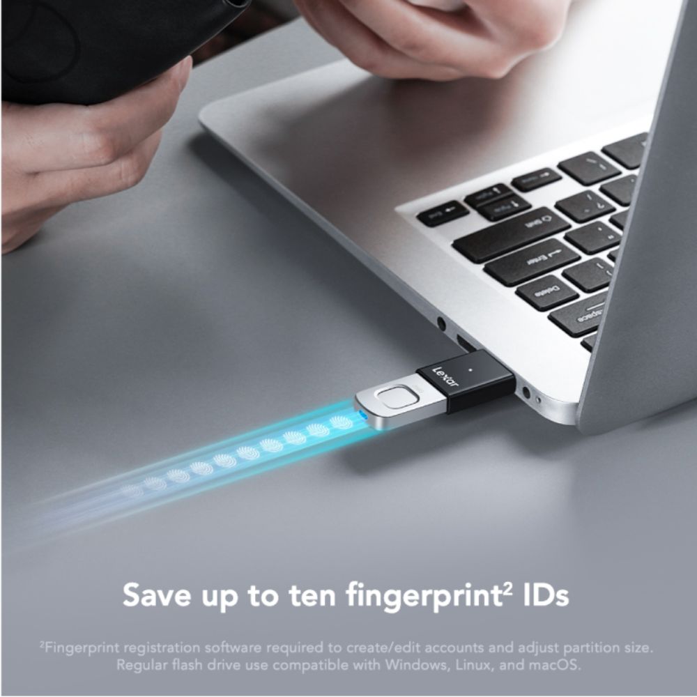 Lexar JumpDrive Fingerprint F35 PRO 128GB USB 3.2 Gen 1 Flash Drive