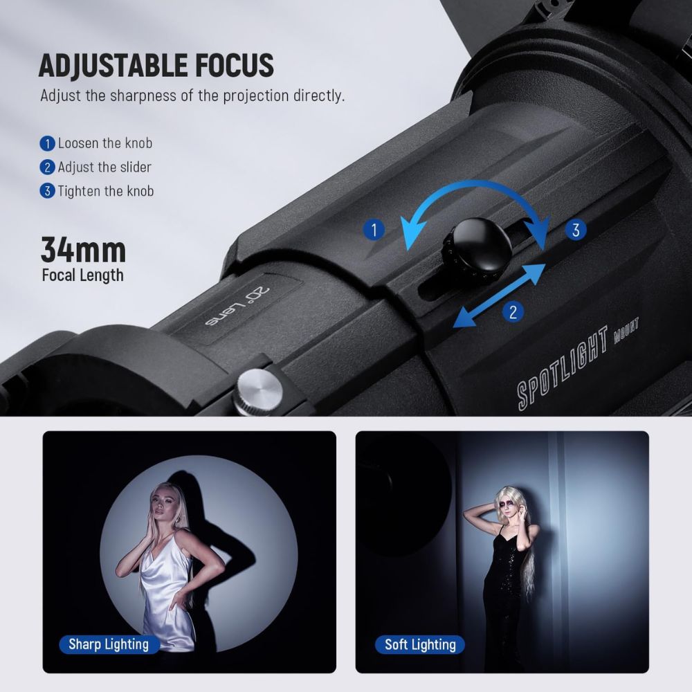 NEEWER Spotlight Snoot with 20° Projection Lens