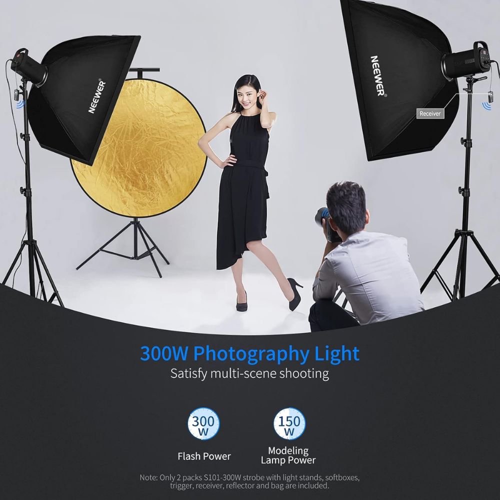 Neewer 600W Flash Strobe Lighting Kit Photo Studio