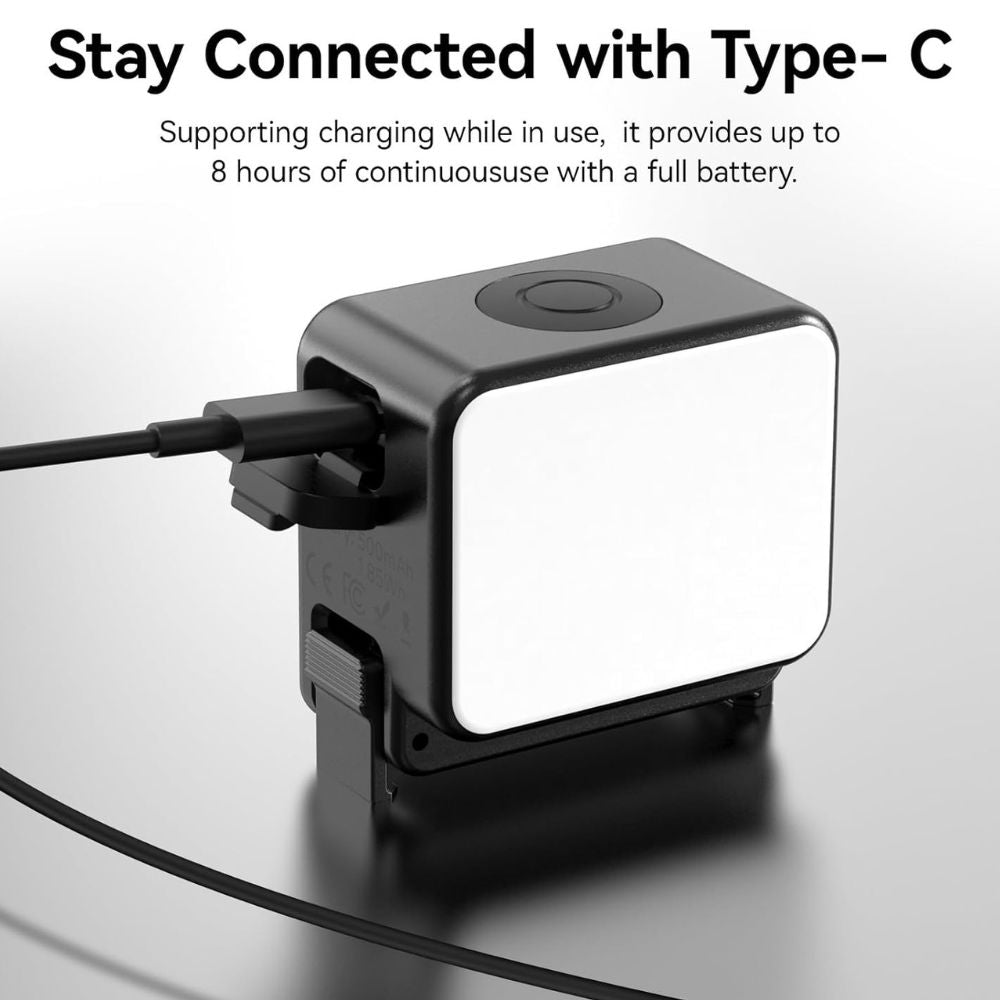 ULANZI LM18 Vlogging Light Mini LED Camera Video Light for DJI Osmo Action 3/4 Camera Cage Accessories and Ulanzi PK-06 Pocket 3 Expansion Adapter