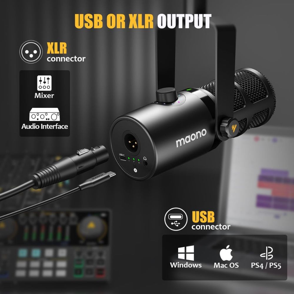 Maono PD400X USB/XLR Podcast Dynamic Microphone