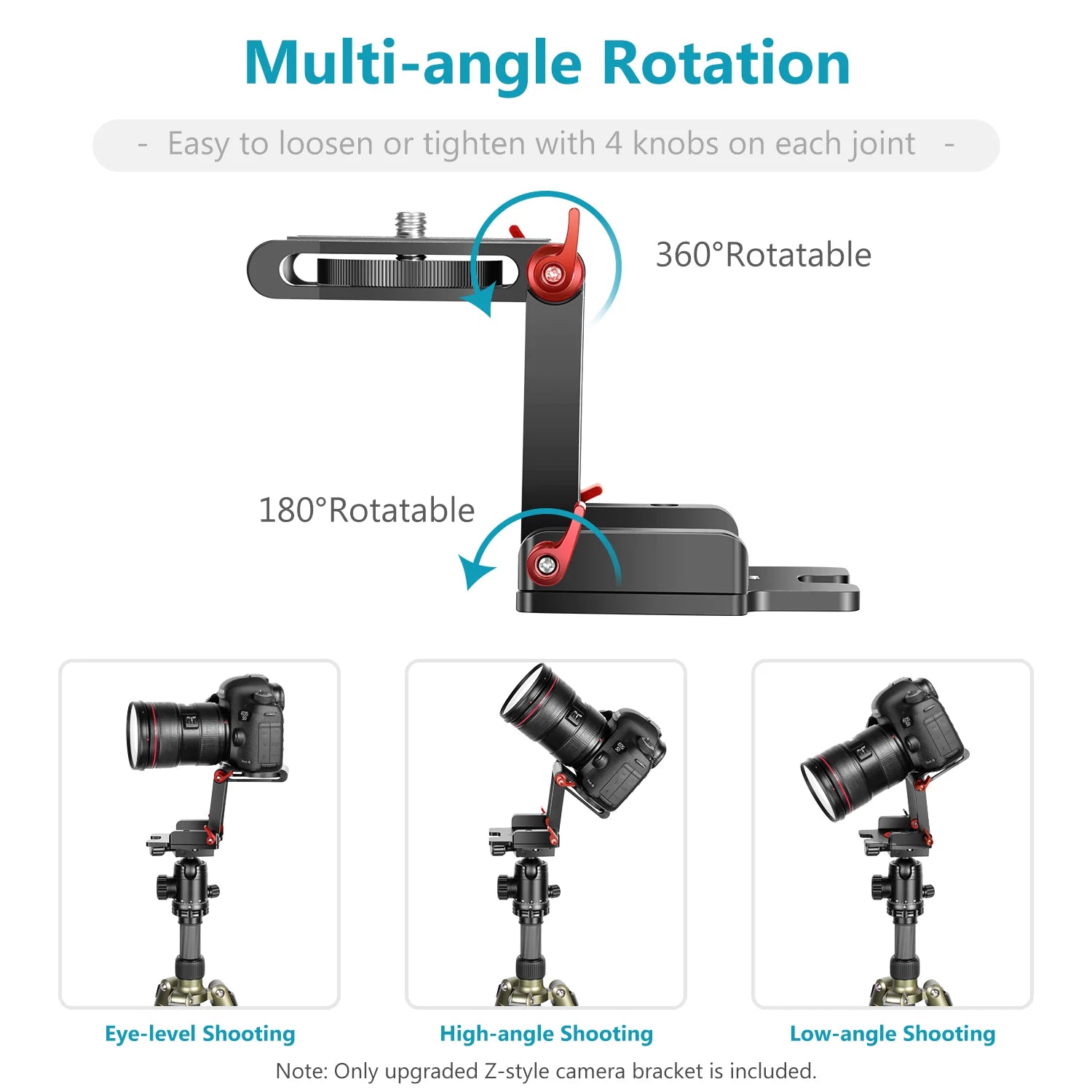 NEEWER Z Flex Tilt Ball Head with quick shoe QR Plate Bracket Aluminum Alloy for Canon Nikon Sony Camcorder
