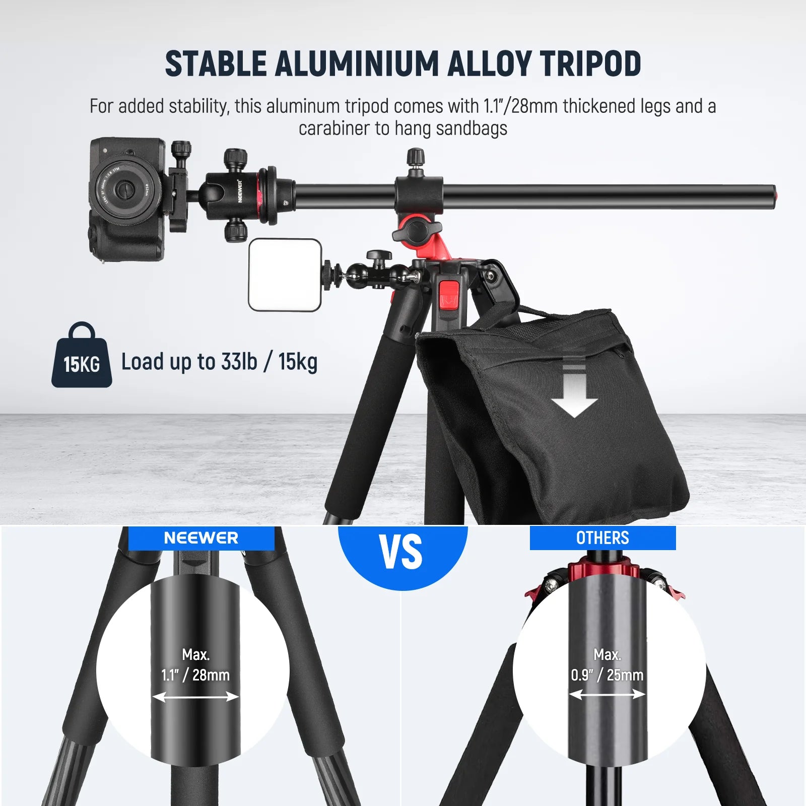 NEEWER 79'' Aluminum Alloy Camera Monopod Tripod N284L+G0