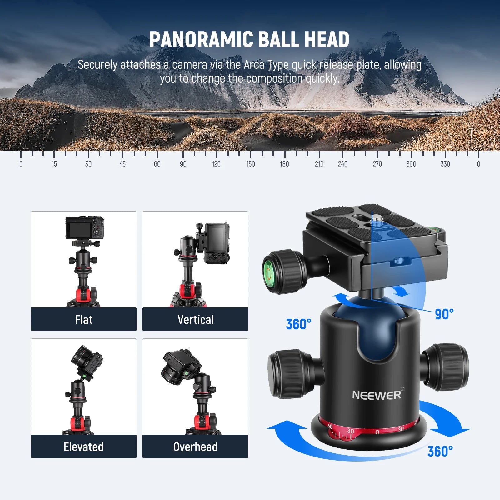 NEEWER 79'' Aluminum Alloy Camera Monopod Tripod N284L+G0