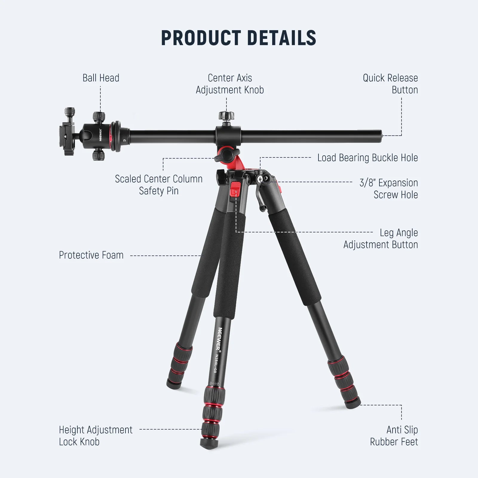 NEEWER 79'' Aluminum Alloy Camera Monopod Tripod N284L+G0