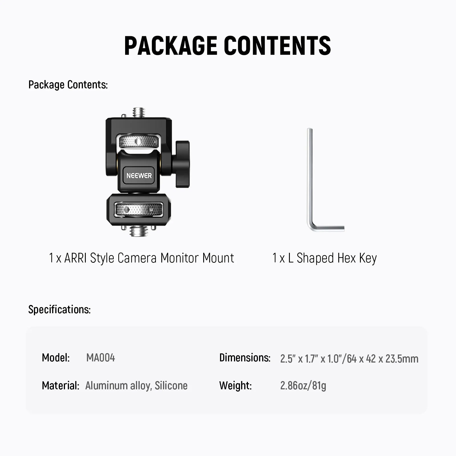 NEEWER MA004 Camera Monitor Mount With ARRI Locating