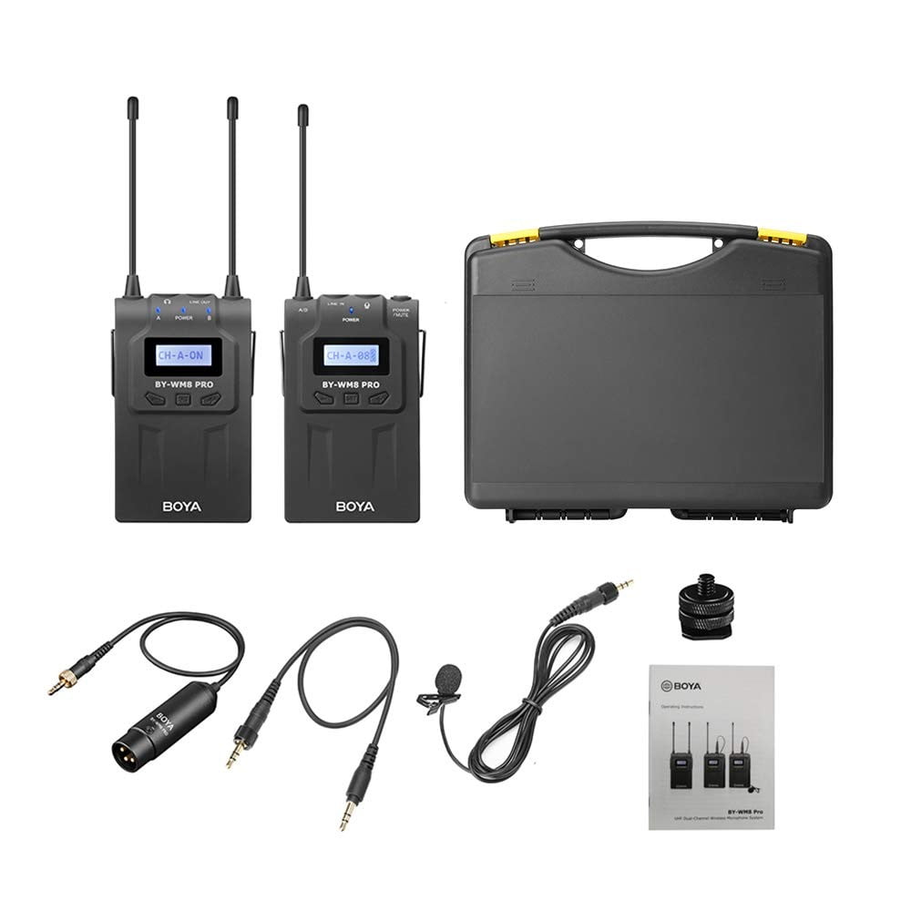 BOYA BY-WM8 Pro-K1 UHF Dual-Channel Wireless Lavalier System