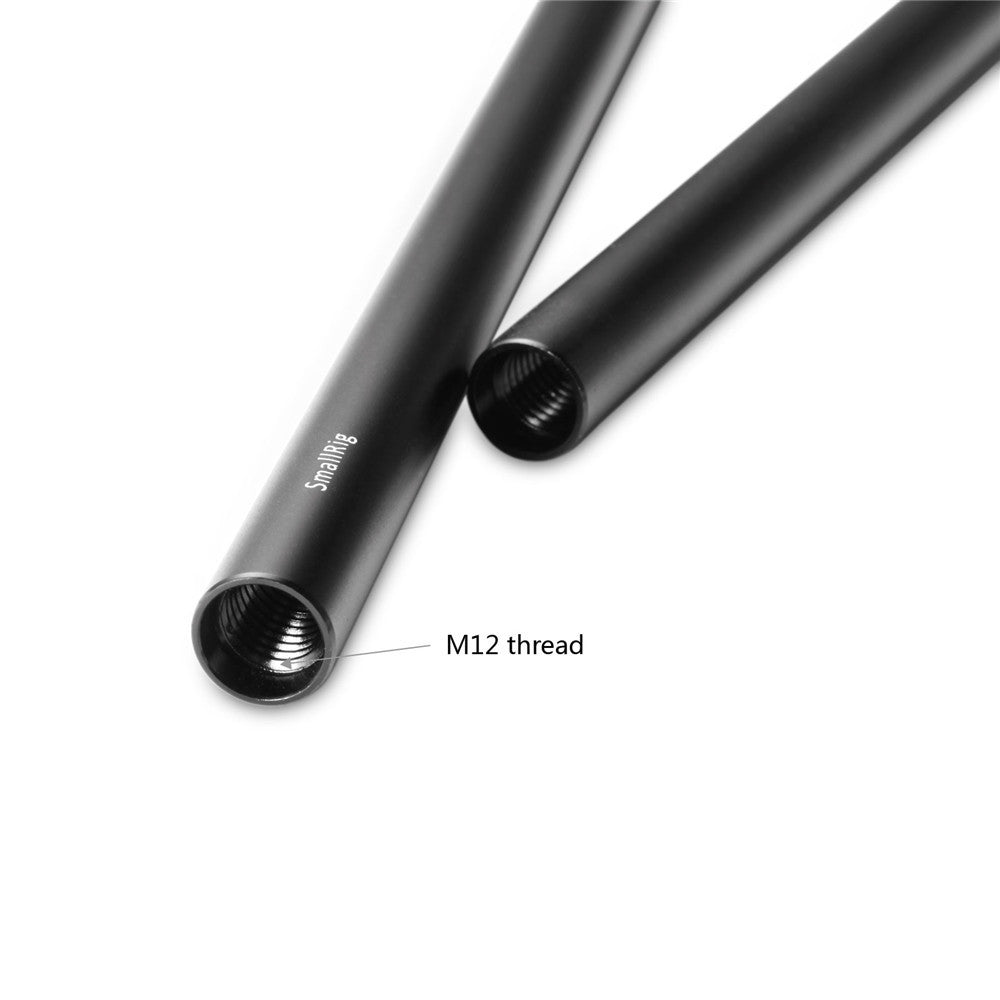 SMALLRIG Hard Anodizing Aluminum Alloy Pair of 15mm Rods (M12-12inch) 1053