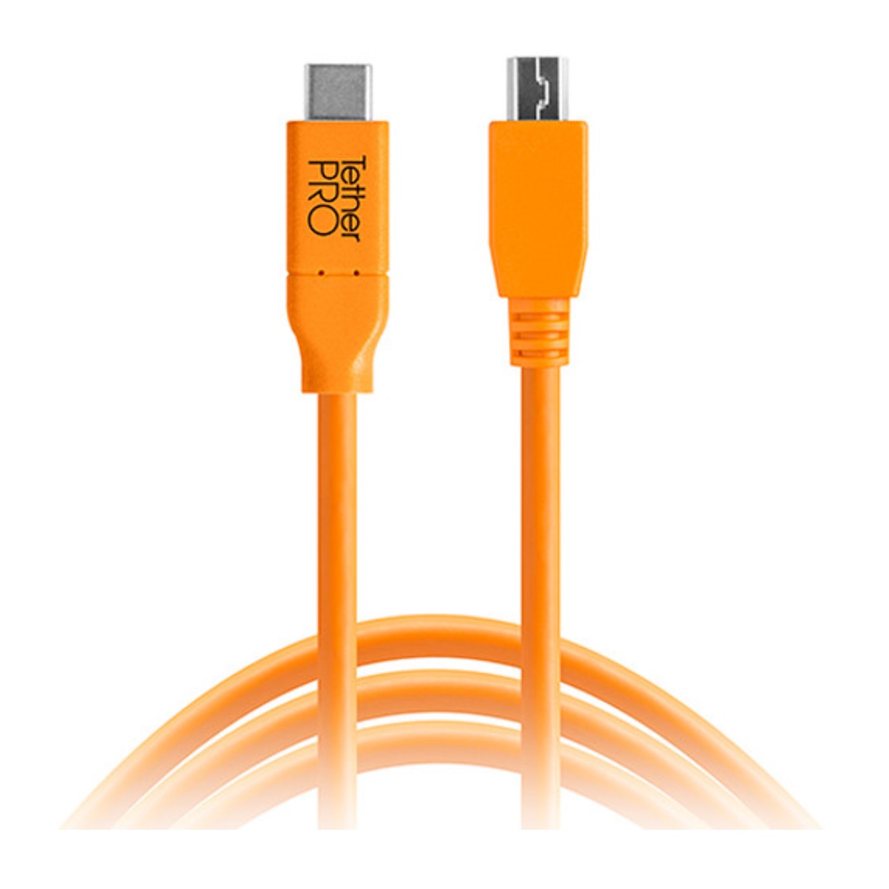 Tetherpro Usb Type-C Male To 5-Pin Micro-Usb 2.0 Type-B Male Cable (15', Orange)