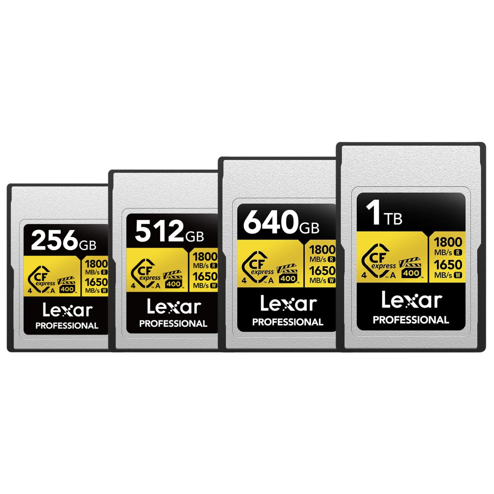 Lexar 1TB/640GB/512GB/256GB Professional GOLD CFexpress 4.0 Type A Memory Card