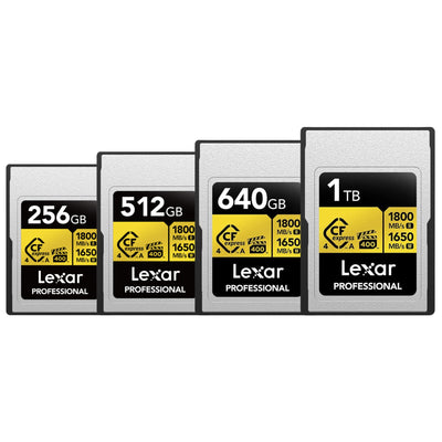 Lexar 1TB/640GB/512GB/256GB Professional GOLD CFexpress 4.0 Type A Memory Card