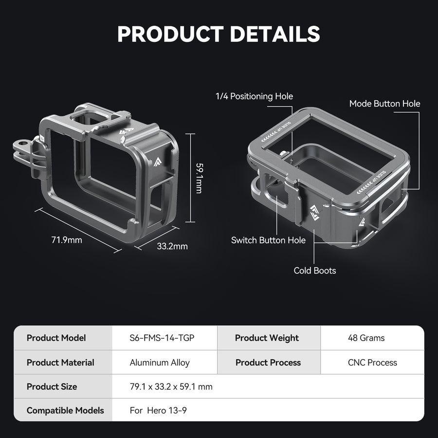 TELESIN Full Cage Protection for Gopro Hero 13-9