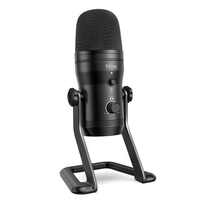 FIFINE K690 USB Mic with Four Polar Patterns, Gain Dials, a Live Monitoring Jack &amp; a Mute Button