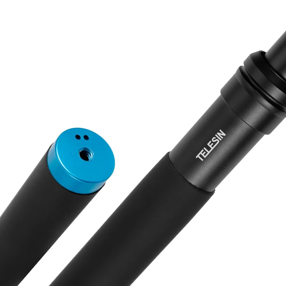 TELESIN GP-MNP-090-S Extendable Aluminum Alloy Selfie Stick with Tripod and Phone Clip for GoPro