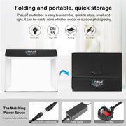 PULUZ Photo Studio Light Box Portable 60 x 40cm Cuboid Photography Studio Tent Kit with 4 Color Backdrops (UK Plug)