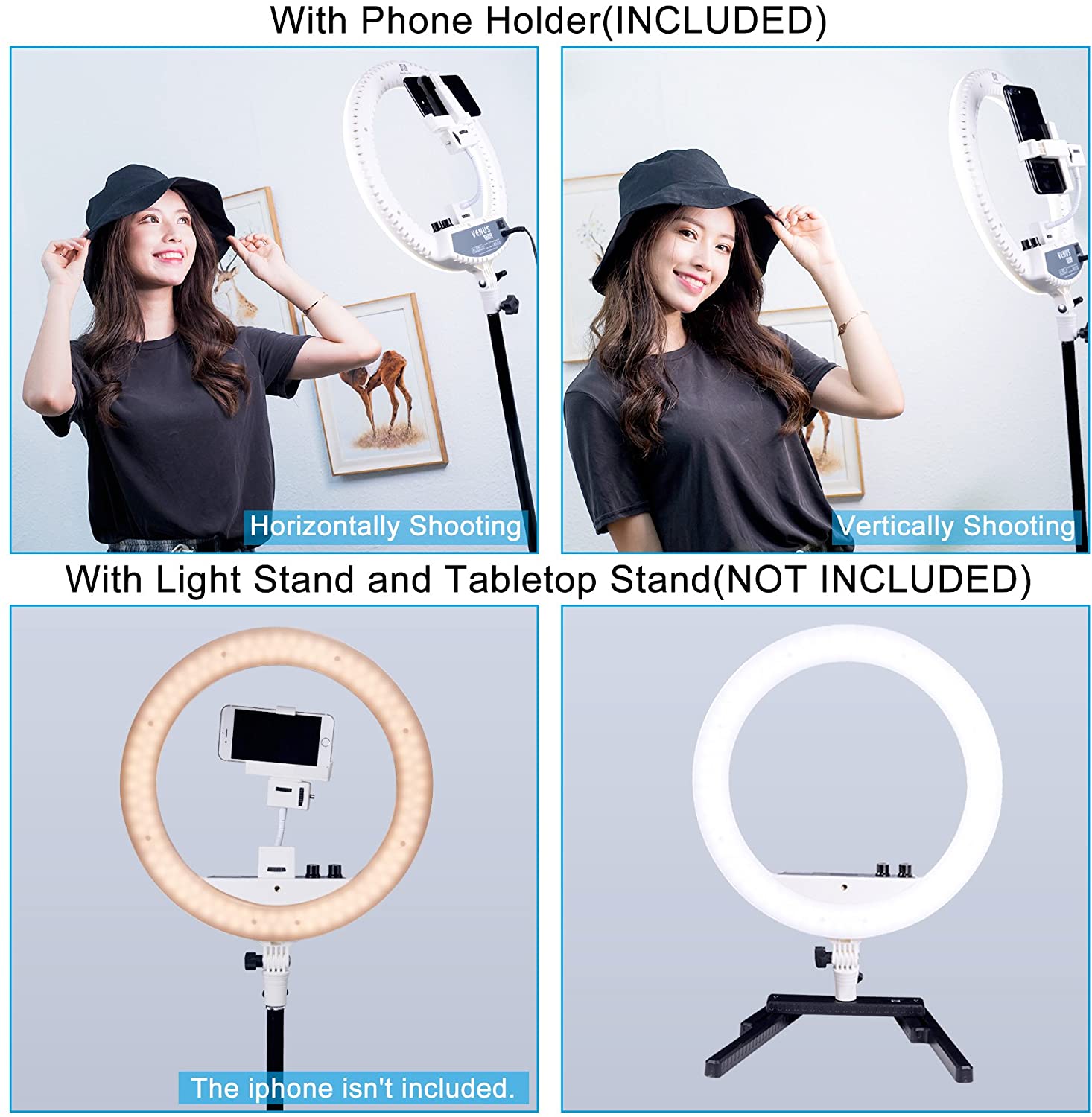 NanGuang Venus V24C 14"" Dimmable Adjustable Bicolor LED Ring Light