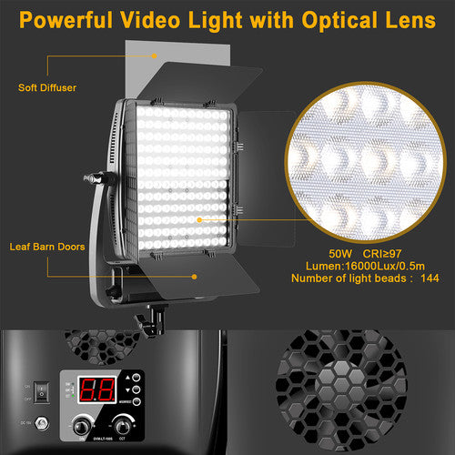 GVM LT 50S Bi-Color Dimmable LED Video Light Panel