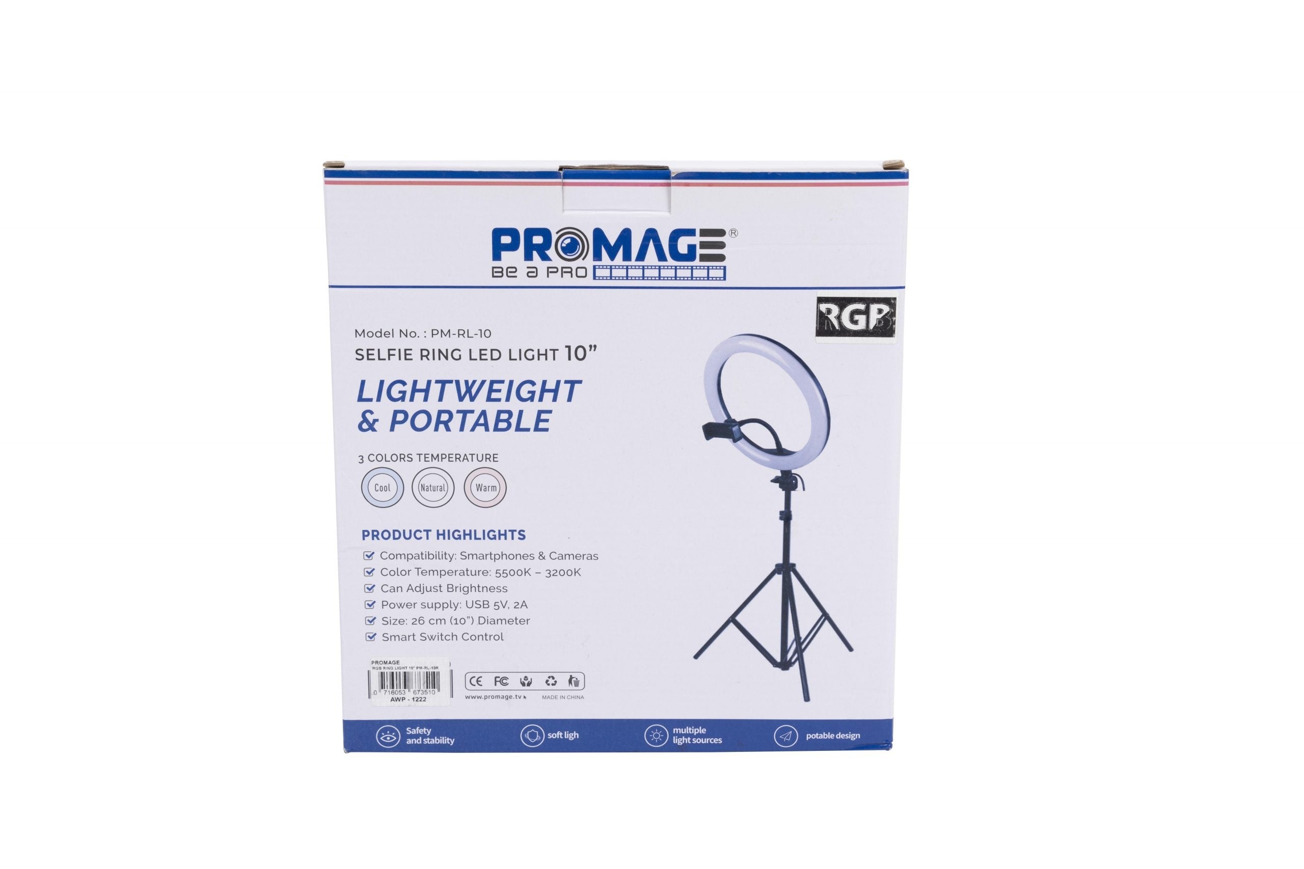 PROMAGE RGB RING LIGHT 10" PM-RL-10R