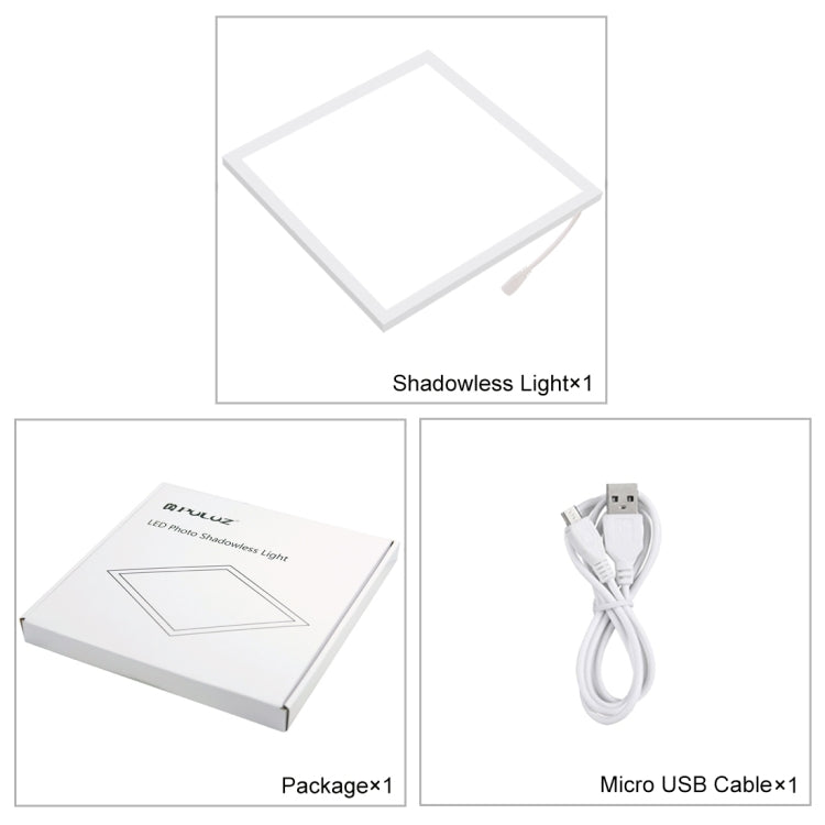 PULUZ Mini LED Photography Shadowless Light Lamp Panel Pad, Acrylic Material, 20cm x 20cm Effective Area