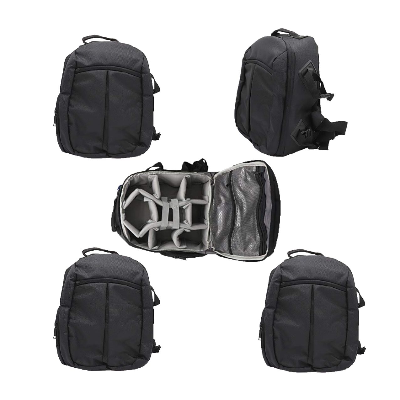 Solibag Slr Camera Travel Backpack Waterproof Carry Bag For Canon, Nikon, Sony, Pentax Black Shoulder Case -7001 Pack Of 5Pcs