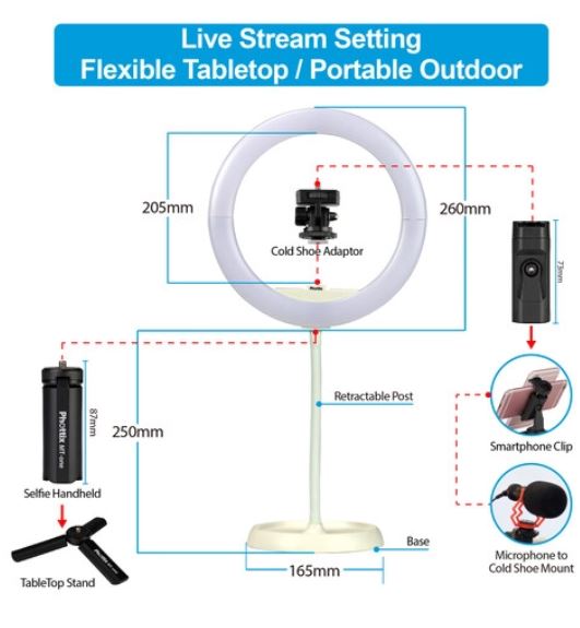 Phottix Nuada Ring 10 LED Light Go Kit
