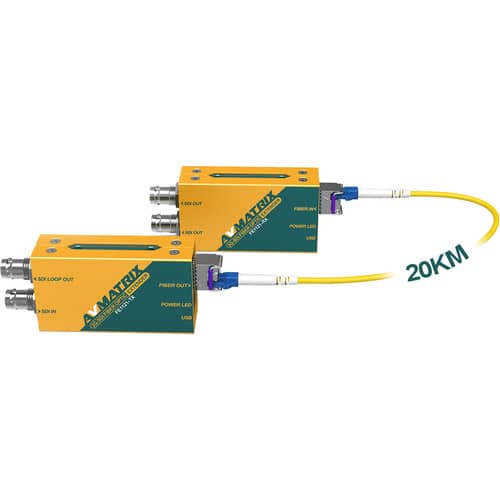 AVMATRIX 3G-SDI Fiber Optic Extender Transmitter and Receiver Set