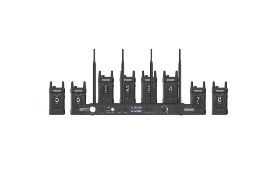 Hollyland Syscom 1000T-8B Full-Duplex Intercom System with Eight Beltpacks and Headsets