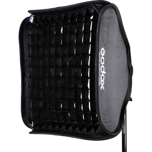 Godox S-Type Bowens Mount Flash Bracket with Softbox and Grid Kit (23.6 x 23.6"")