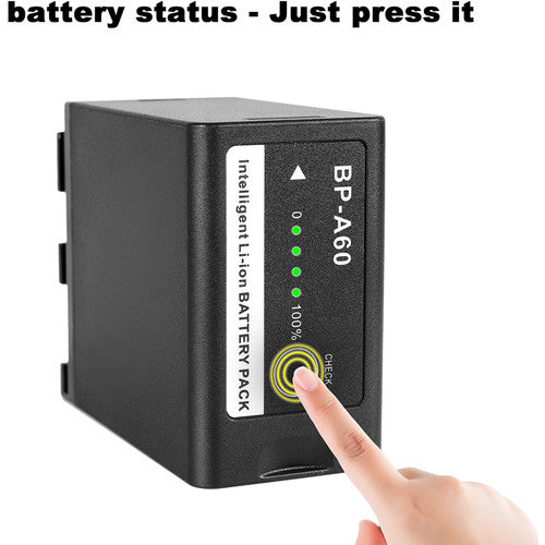 GVM Dual Charger with BP-A60 Battery for Canon C300 Mark II, C200 &amp; C200B (6800mAh)
