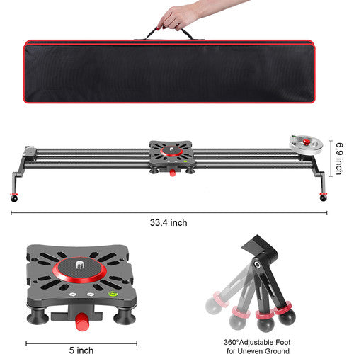 GVM GP-80FW Carbon Fiber Camera Slider with Flywheel (33"")